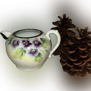 Vintage Creamer - Hand Painted in Japan - beautiful purple flowers - little wear